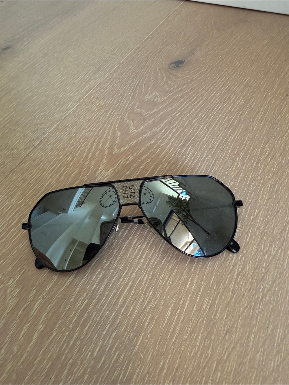 Givenchy Black and Gray Aviator Sunglasses